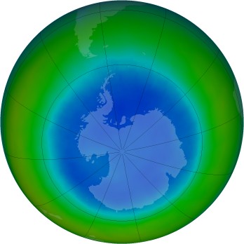 Antarctic ozone map for 2003-08